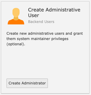 TYPO3 Admin Benutzer anlegen: Button "Create Administrator" im TYPO3 Install Tool