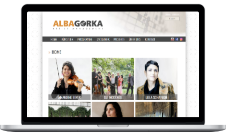 Ausschnitt der Agentur-Website von AlbaGorka