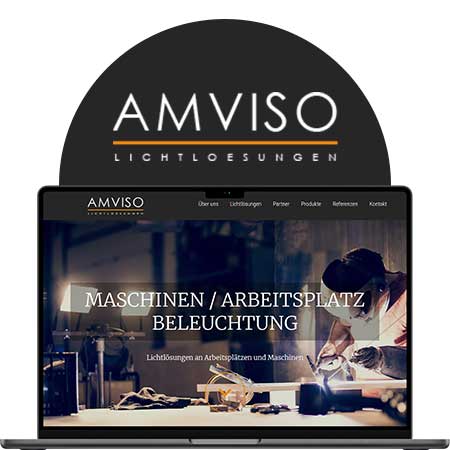 Screenshot der Referenz-Website Amviso