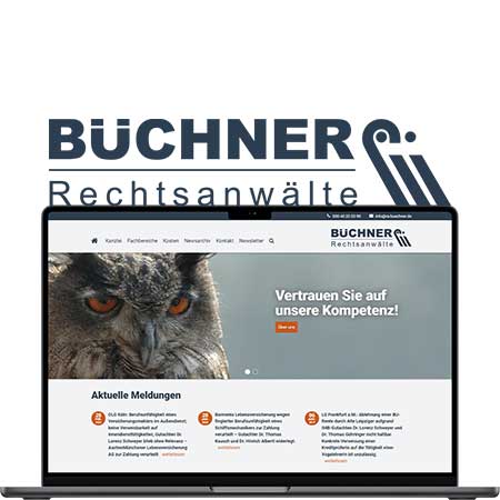 Screenshot der Referenz-TYPO3-Website Büchner Rechtsanwälte
